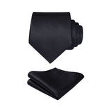 Plaid Tie Handkerchief Set - BLACK 
