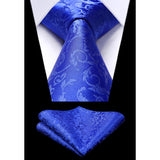 Paisley Tie Handkerchief Set - 02A-BLUE1 