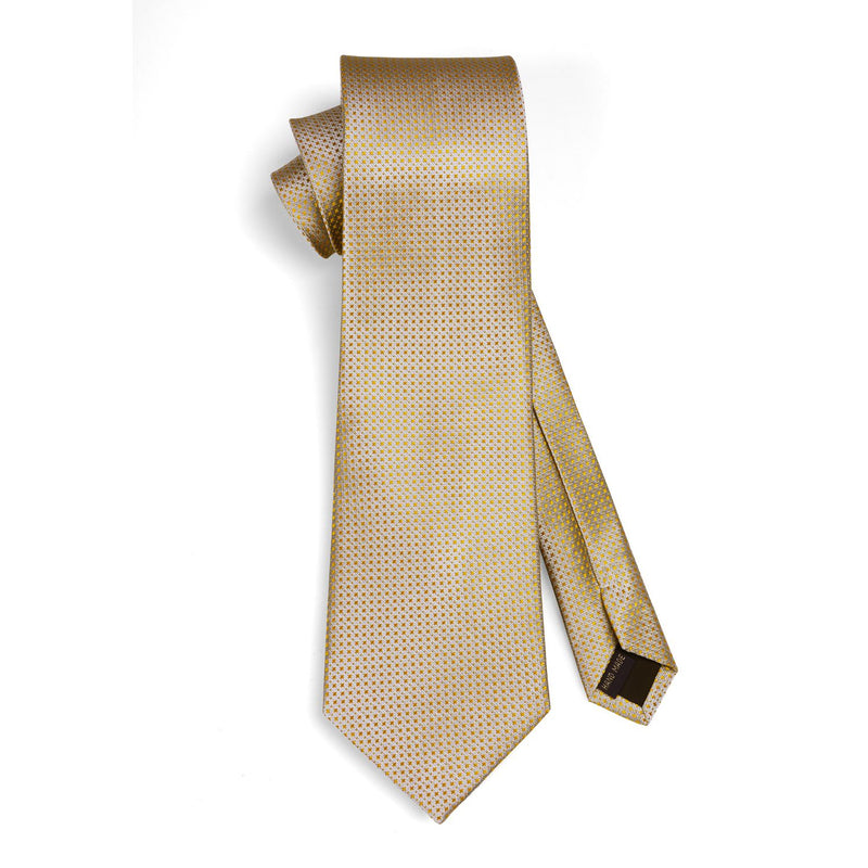 Houndstooth Tie Handkerchief Set - CHAMPAGNE 