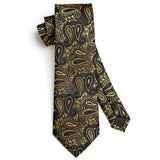 Paisley Tie Handkerchief Set - L3-GOLD BROWN 