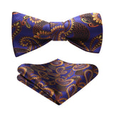 Paisley Bow Tie & Pocket Square - ORANGE PAISLEY 02 