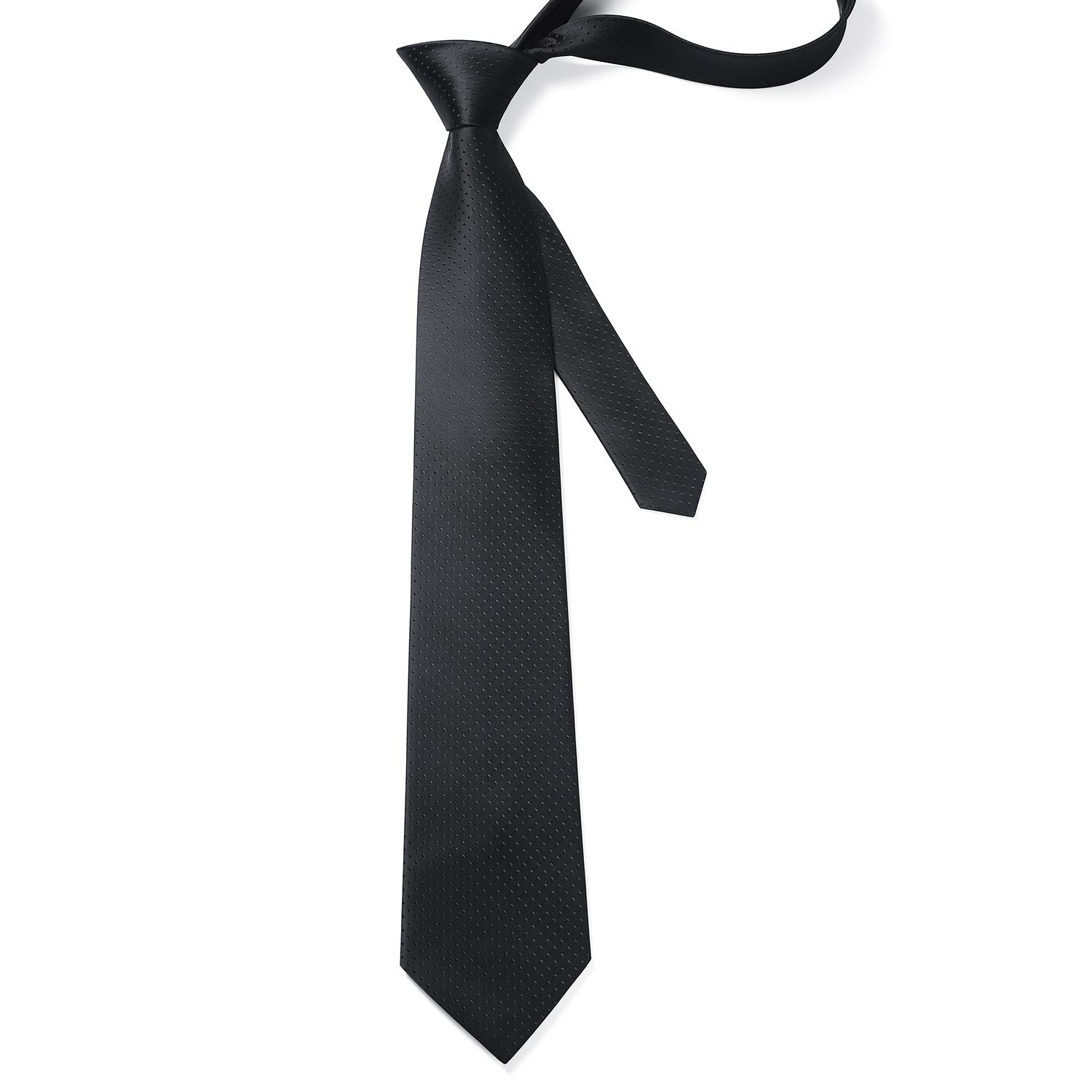 Polka Dot Tie Handkerchief Set - A2-BLACK01