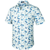 Hawaiian Tropical Shirts with Pocket - D-WHITE 