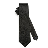 Floral 3.4 inch Tie Handkerchief Set - 10-BLACK 