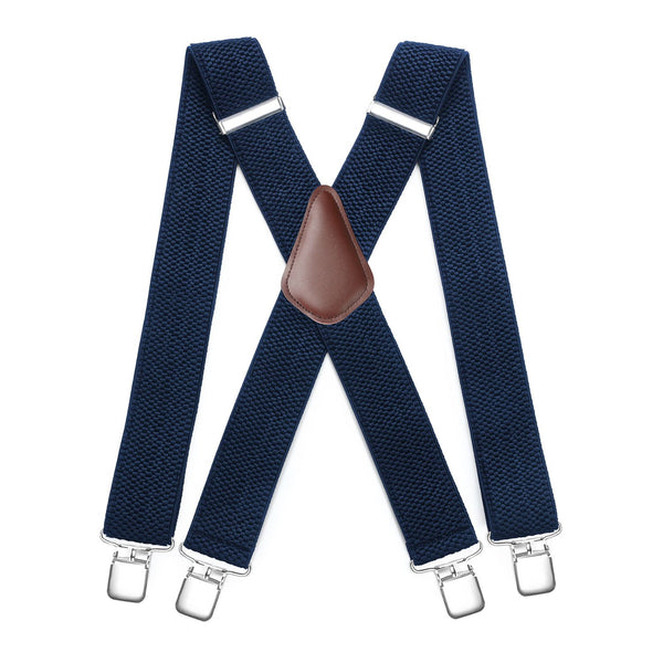 Thick Trouser 2 inch Adjustable Suspender - NAVY BLUE-2 