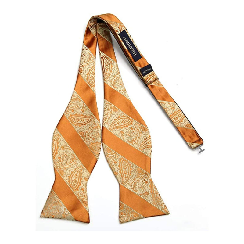 Stripe Bow Tie & Pocket Square - GOLDEN 