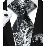 Paisley Floral 4pc Suit Vest Set - C-BLACK/SILVER 
