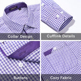 Men's Casual Long Sleeve Plaid Shirt - G-PURPLE