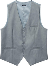 Solid 5pc Suit Vest Set - GREY-01