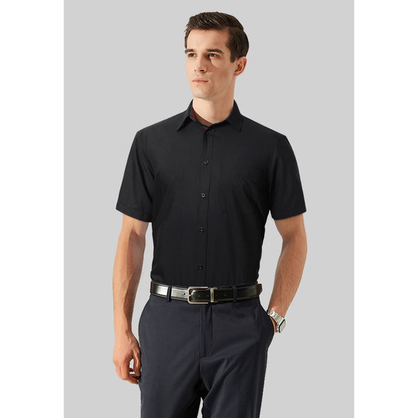 Men's Short Sleeve with Pocket - B1-BLACK B 