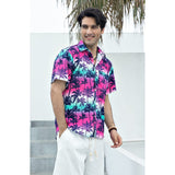 Hawaiian Tropical Shirts with Pocket - Z2-HOT PINK
