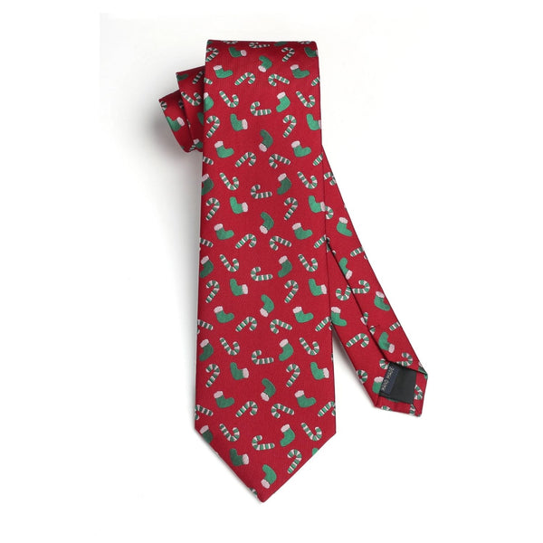 Christmas Tie Handkerchief Set - B-6 RED