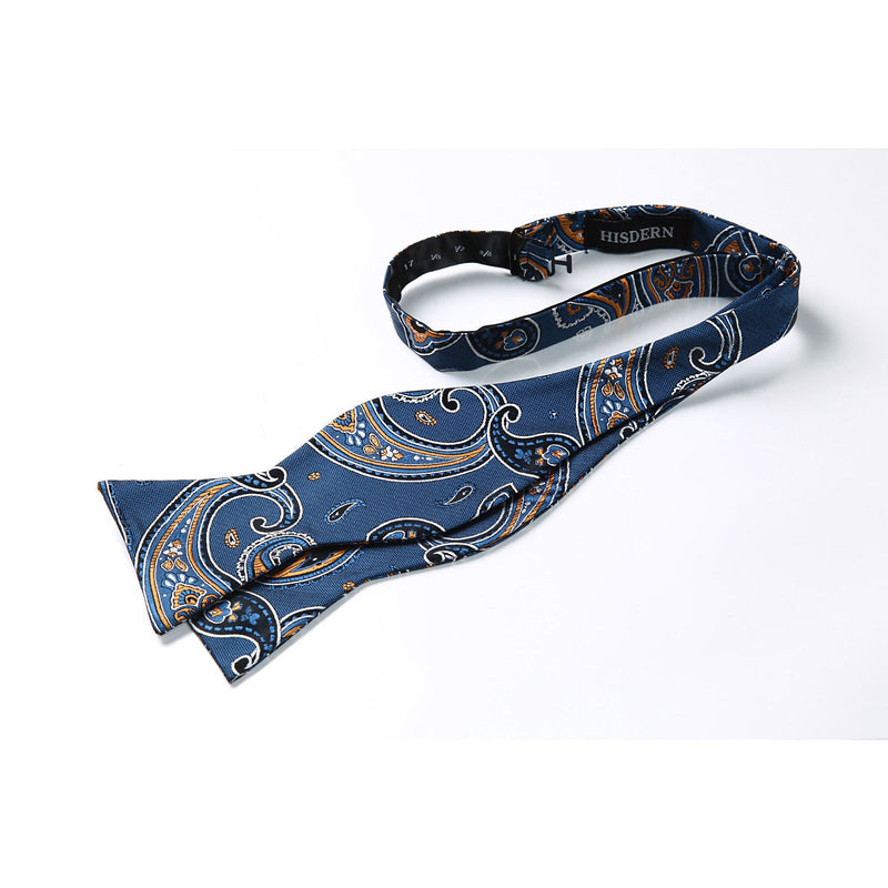 Paisley Bow Tie & Pocket Square - BLUE 