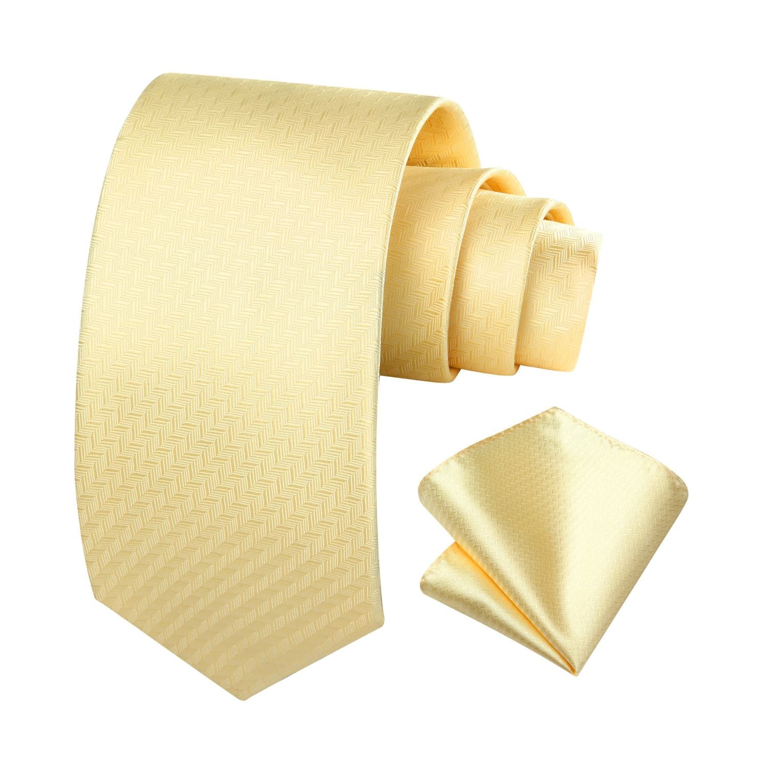 Houndstooth Tie Handkerchief Set - D-01 LIGHT YELLOW