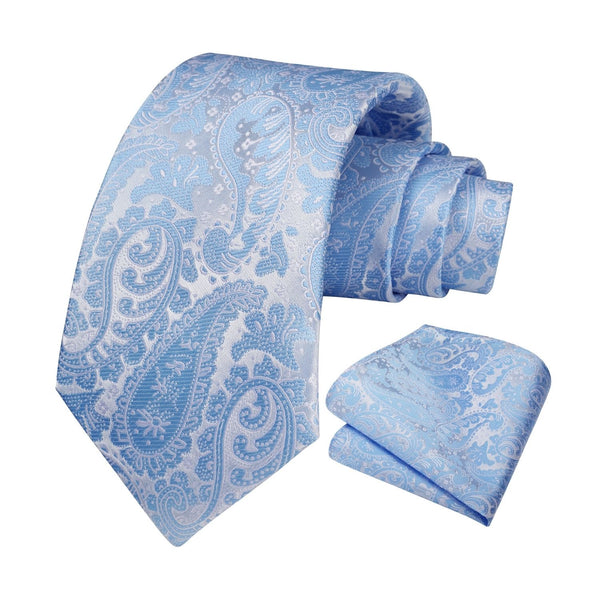 Paisley Tie Handkerchief Set - C-LIGHT BLUE1