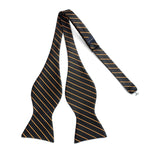 Stripe Bow Tie & Pocket Square - BLACK GOLD