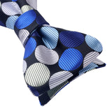 Polka Dots Bow Tie & Pocket Square - NAVY BLUE/BEIGE 