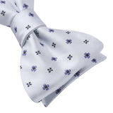 Floral Bow Tie & Pocket Square - WHITE 
