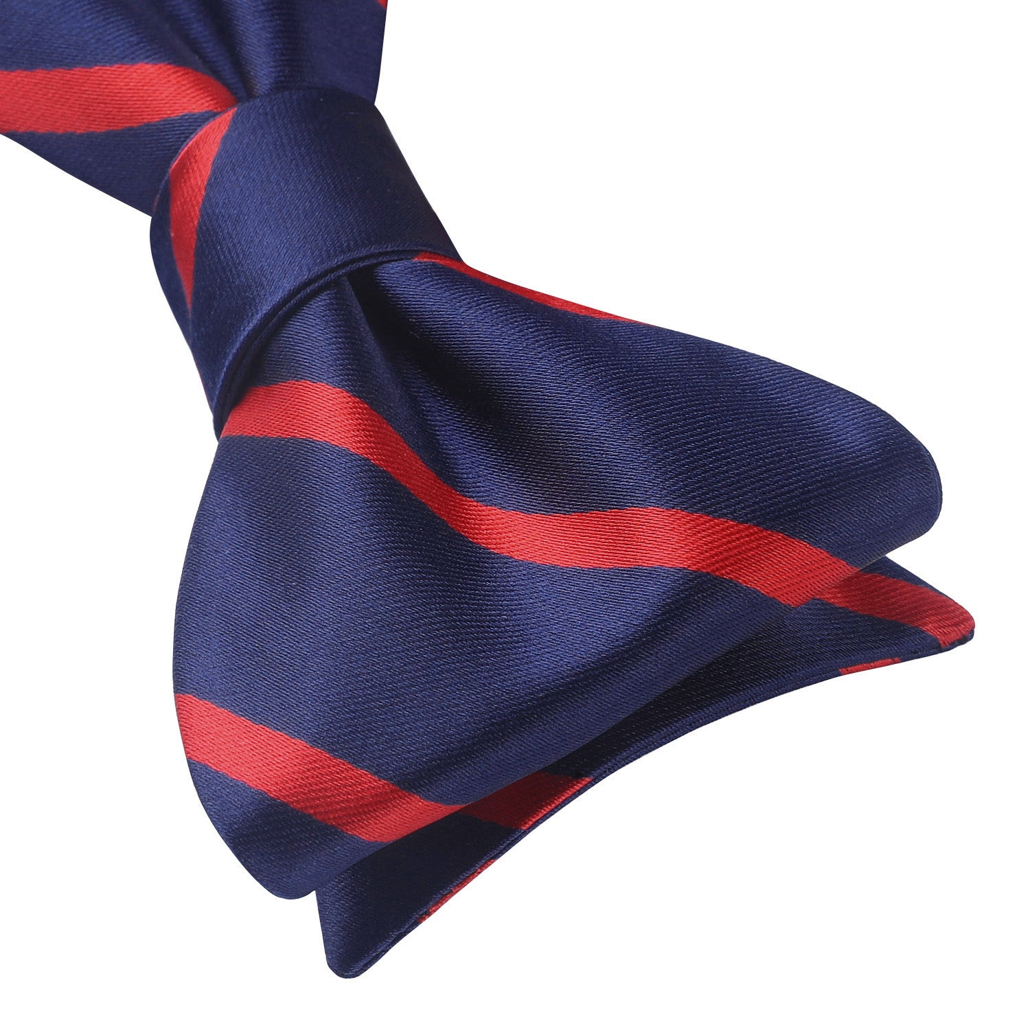 Stripe Bow Tie & Pocket Square - 05-NAVY BLUE/RED