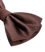 Solid Pre-Tied Bow Tie & Pocket Square - X-BROWN 1 