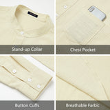 Casual Henley Shirt with Pocket - BEIGE-1 
