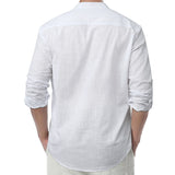 Casual Henley Shirt with Pocket - WHITE