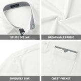 Polo Shirts Short Sleeve with Pocket - WHITE/GREY 