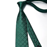Plaid Tie Handkerchief Clip - A2-DARK GREEN