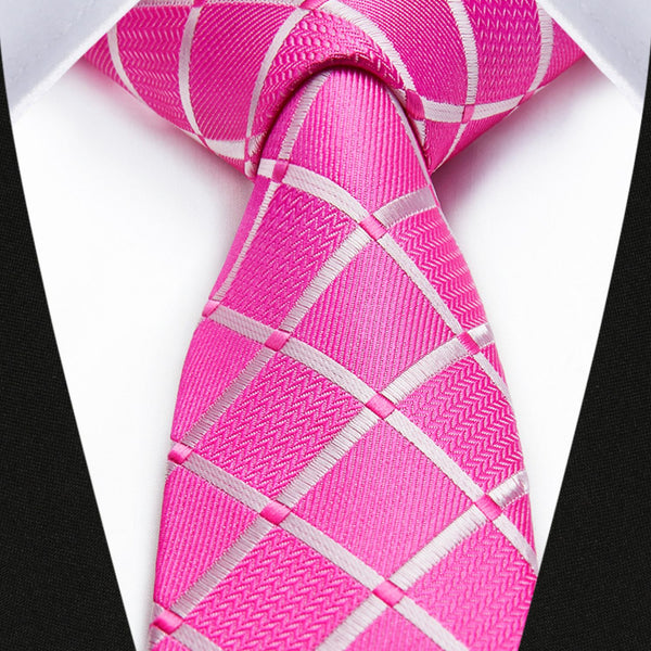 Plaid 2.17'' Skinny Formal Tie - A-PINK