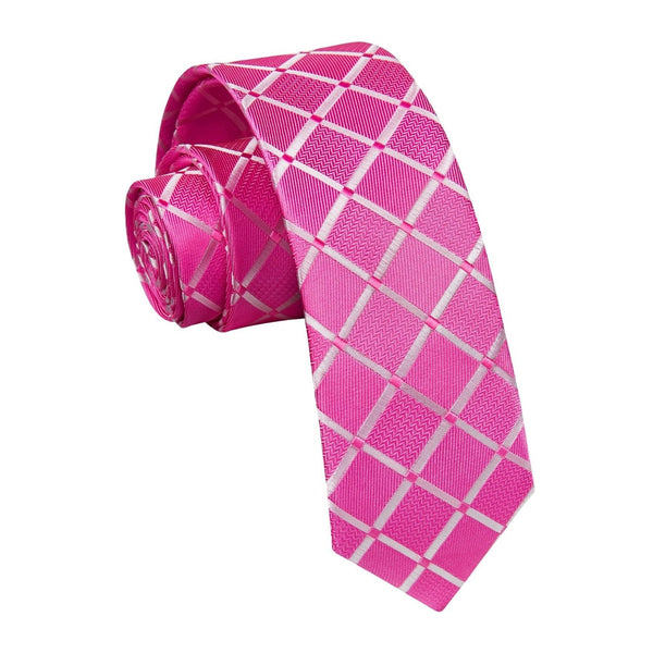 Plaid 2.17'' Skinny Formal Tie - A-PINK