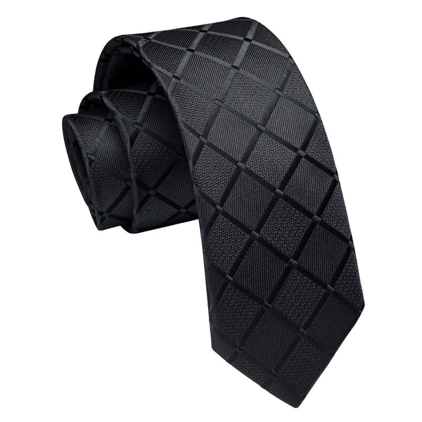 Plaid 2.17'' Skinny Formal Tie - A- BLACK