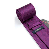 Plaid Tie Handkerchief Set - PURPLE