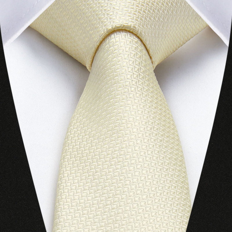 Houndstooth 2.17' Skinny Formal Tie - F-CHAMPAGNE