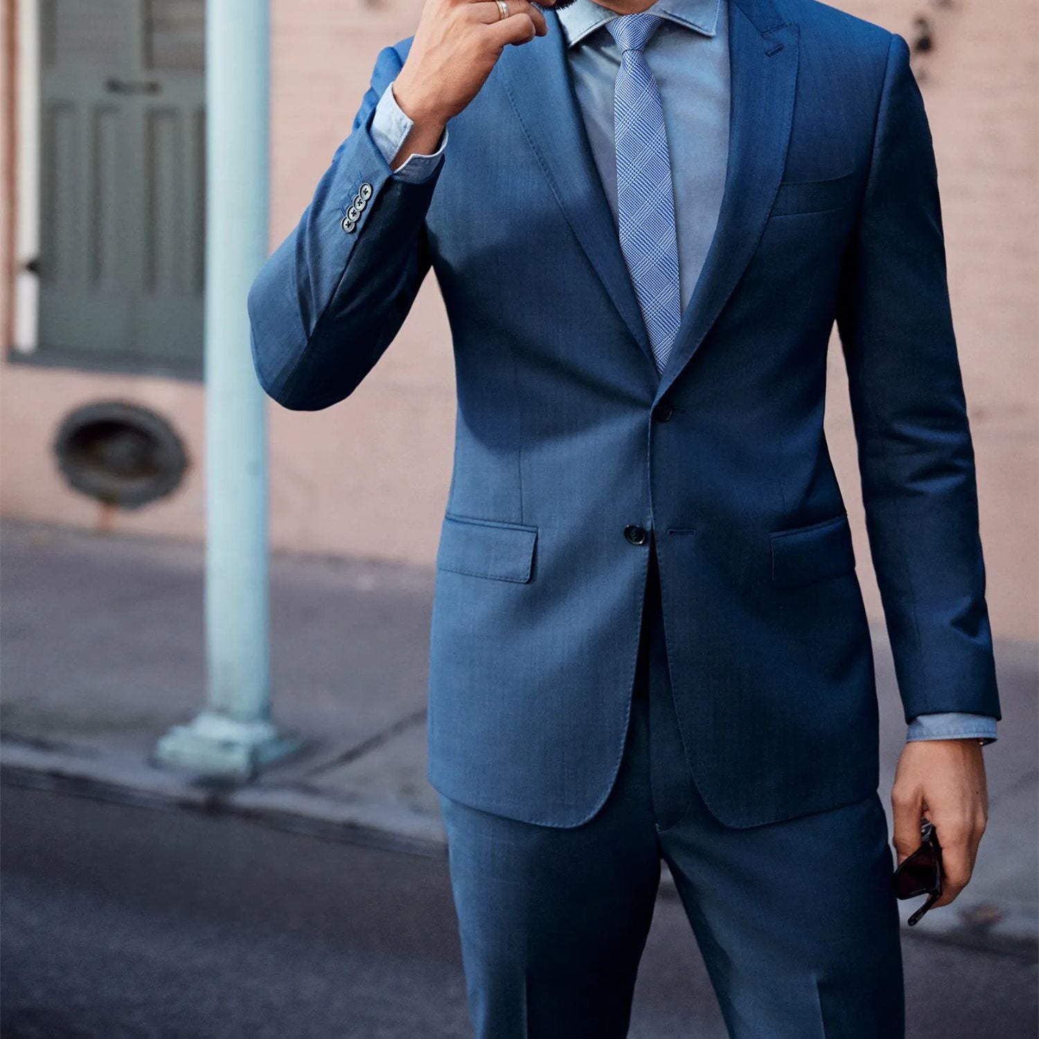 Plaid 2.17'' Skinny Formal Tie - A- BLUE