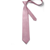 Plaid Tie Handkerchief Set - C-PINK CHECKERED 2
