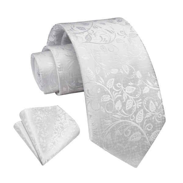 Paisley Tie Handkerchief Set - 24 SILVER