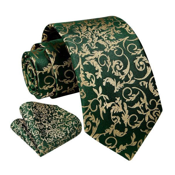 Paisley Tie Handkerchief Set - 40 GREEN