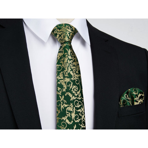 Paisley Tie Handkerchief Set - 40 GREEN
