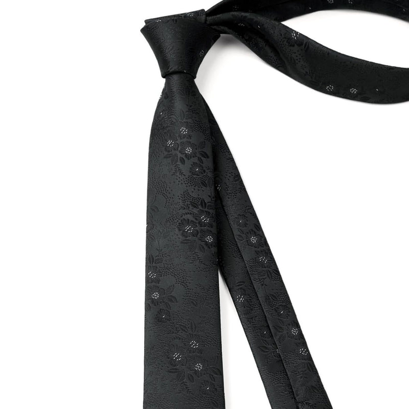 Floral 2.17'' Skinny Formal Tie - C-BLACK