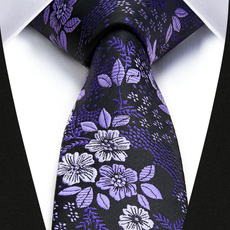 Floral 2.17'' Skinny Formal Tie - C-PURPLE