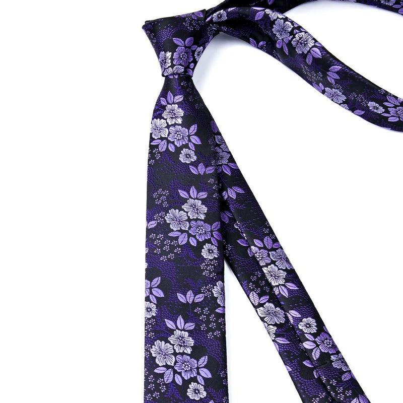 Floral 2.17'' Skinny Formal Tie - C-PURPLE