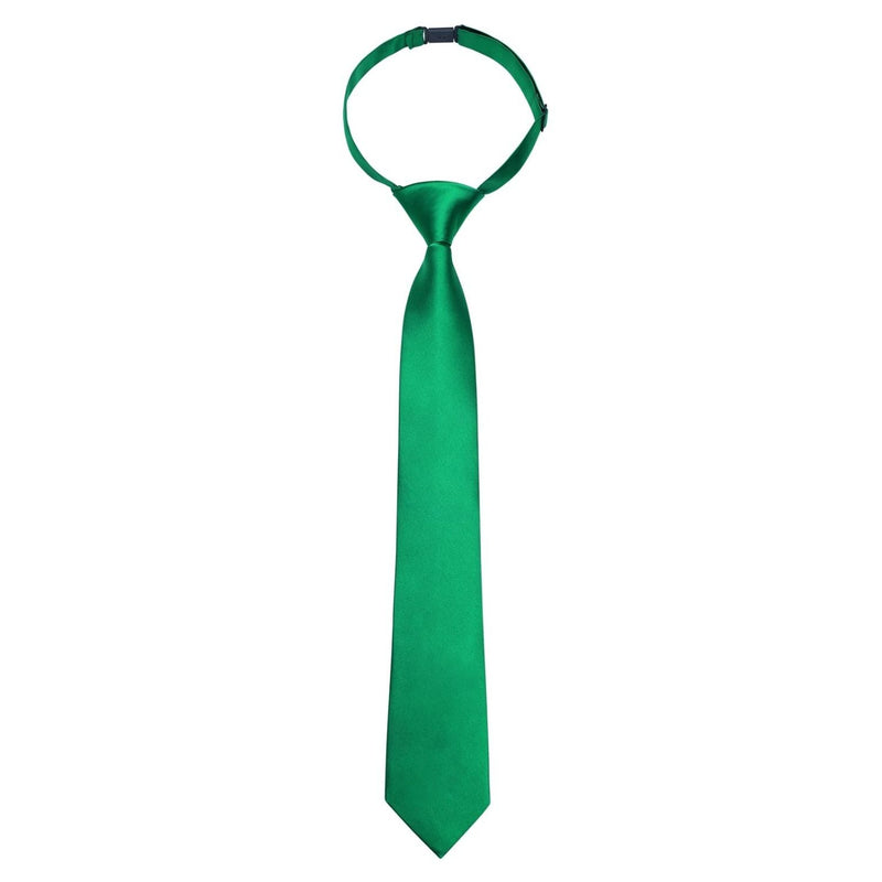 Hisdern Boys' Classic Adjustable Black Pre-Tied Necktie