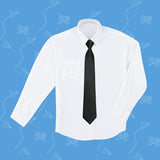 Boy's Solid Pre-Tie Necktie - A-BLACK-2