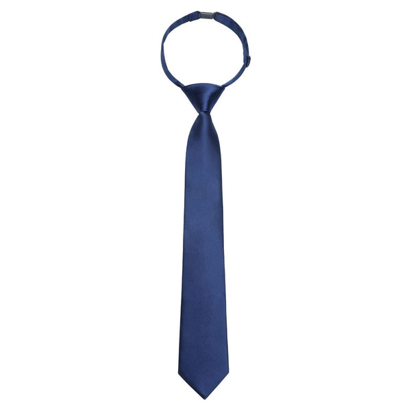 Boy's Solid Pre-Tie Necktie - B-BLUE