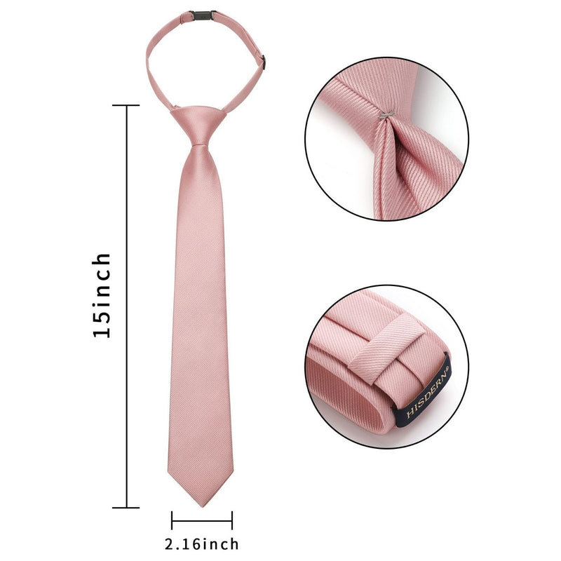 Boy's Solid Pre-Tie Necktie - D-PINK