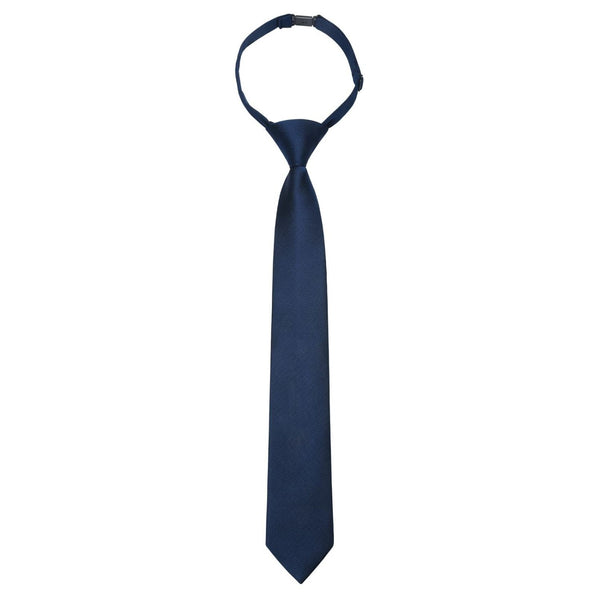 Boy's Solid Pre-Tie Necktie - B-NAVY BLUE