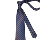 Stripe Tie Handkerchief Set - 17 NAVY BLUE/YELLOW