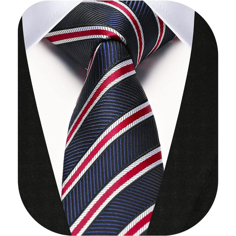 Stripe 2.17' Skinny Formal Tie - D- BLUE/RED