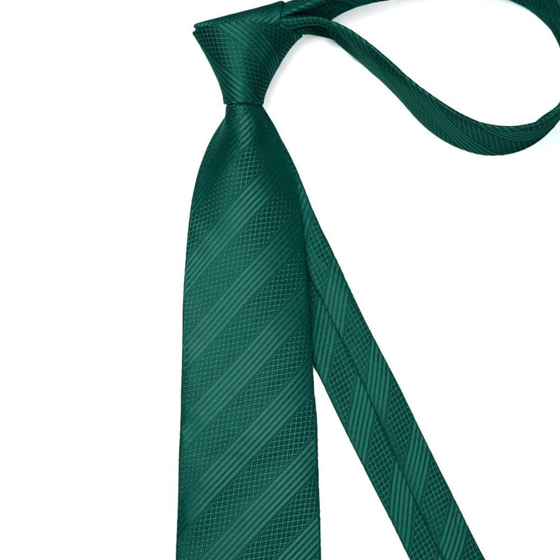 Stripe Tie Handkerchief Set - GREEN-1