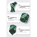 Stripe 2.17'' Skinny Formal Tie - E-GREEN/WHITE